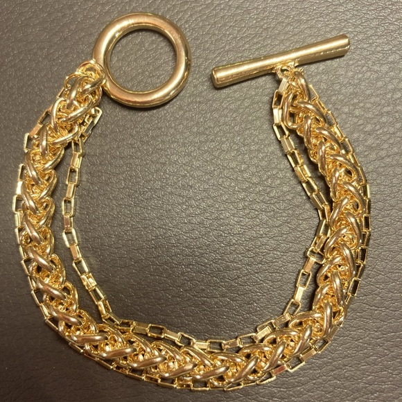 Fashion Thick Multi Layer Gold Tone Bracelet - Picture 5 of 5
